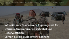 Infoseite zum Eignungstest der Bundeswehr